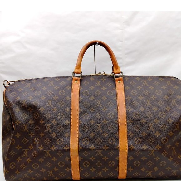 LOUIS VUITTON KEEPALL 60 BANDOULIERE TRAVEL BAG MONOGRAM - Picture 3 of 12